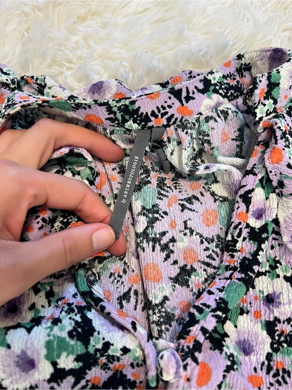 Anthropologie Floral Ruffle Blouse - Picture 5 of 8